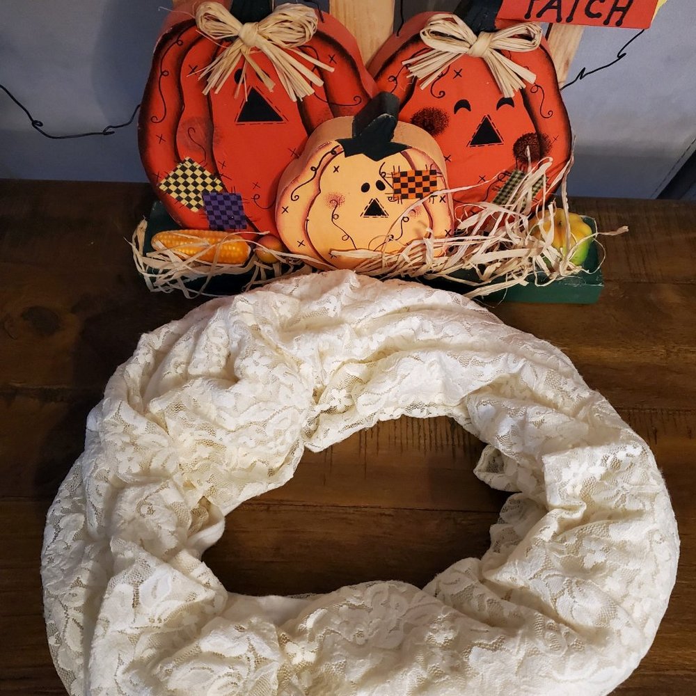 Creamy White Lace Infinity Scarf